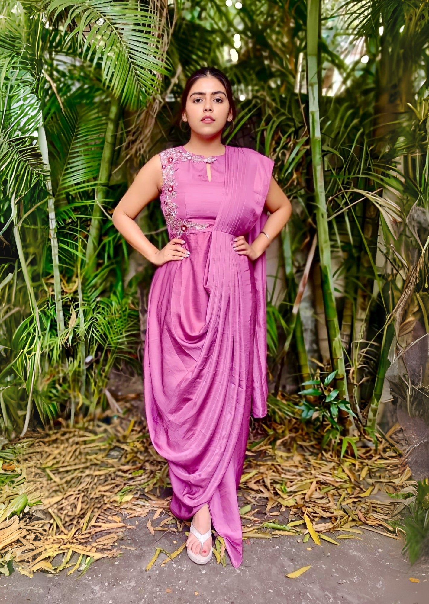 The effortless Draped saree gown