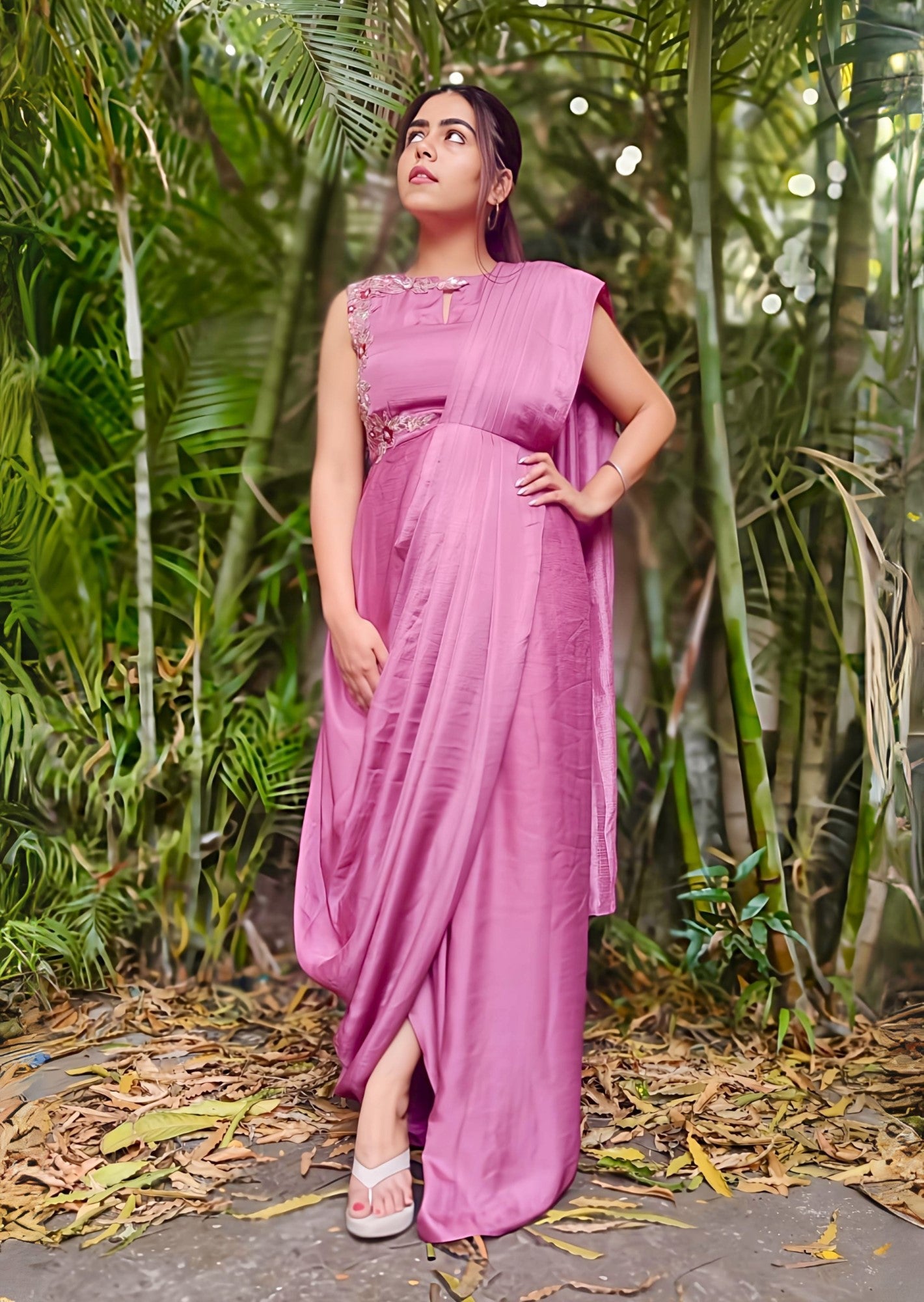 The effortless Draped saree gown