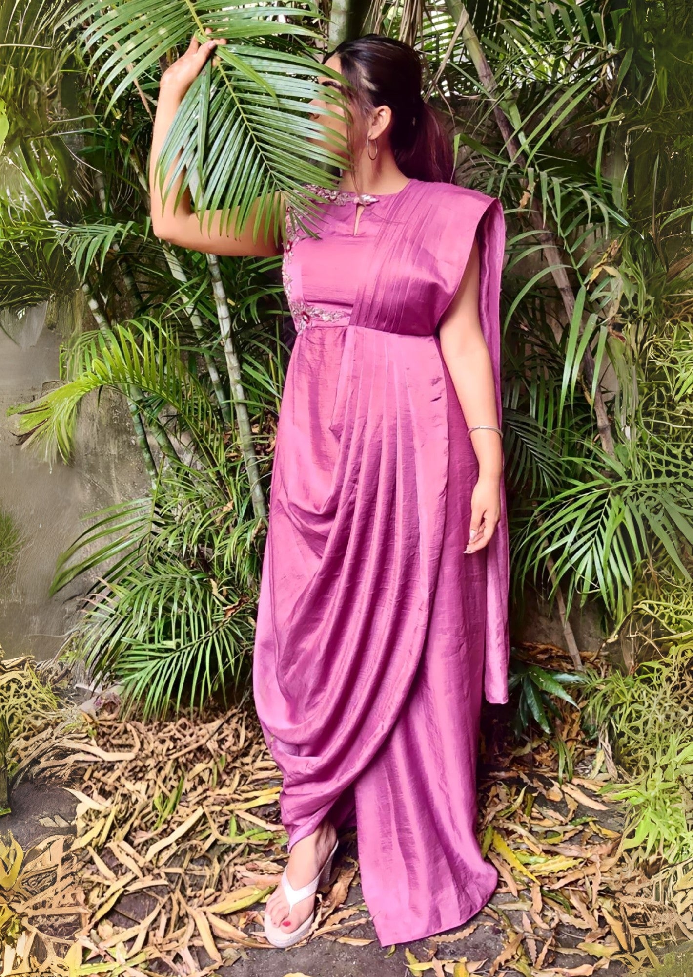 The effortless Draped saree gown