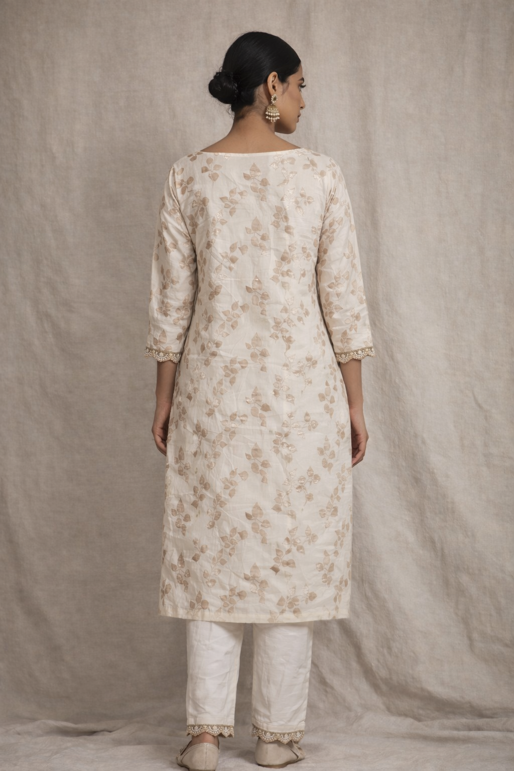 Ivory Tissue Brocade Kurta Set